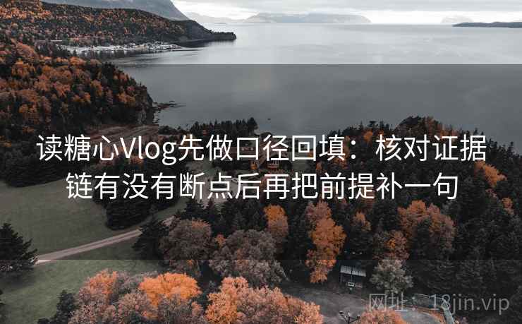 读糖心Vlog先做口径回填：核对证据链有没有断点后再把前提补一句