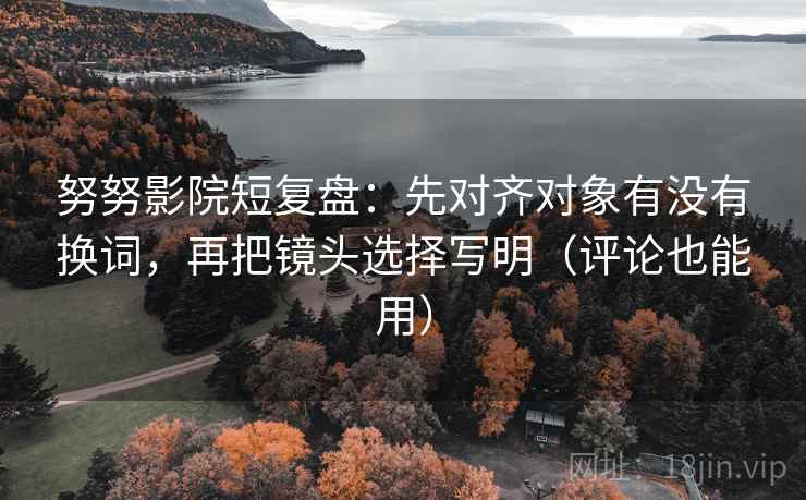 努努影院短复盘：先对齐对象有没有换词，再把镜头选择写明（评论也能用）